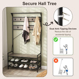 Tangkula Hall Tree with Bench and Shoe Storage