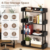 Tangkula 4-Tier Bookshelf Freestanding Bookcase with Anti-Tipping Kit