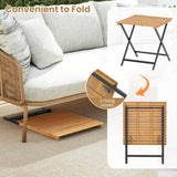 Tangkula 28-Inch Patio Folding Table Outdoor Portable Bistro Dining Table for Backyard Porch Balcony