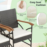 Tangkula Patio Wicker Chair Set of 2, Outdoor PE Rattan Chairs