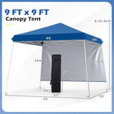 Tangkula 9x9 FT Pop Up Canopy with Center Lock & Sidewall | One Push Setup