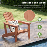 Tangkula Solid Wood Garden Chair with High Backrest