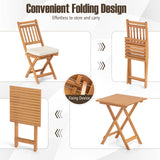 Tangkula Acacia Wood Patio Bistro Set 3