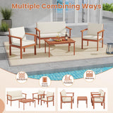 Tangkula Acacia Wood Patio Conversation Set