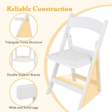 Tangkula Folding Chairs, Outdoor Foldable Patio Chairs with Padded Seats, All-Weather Resin Frame with 1100 LBS Static Load