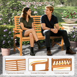 Tangkula Patio Garden Park Bench with Slatted Backrest & Seat
