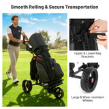 Tangkula Electric Foldable 3 Wheels Golf Cart with Adjustable Handle & 9 Speed Settings