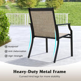 Tangkula Patio Dining Chairs Set of 2, Large Outdoor Chairs with Breathable Seat & Metal Frame