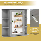 Tangkula Bathroom Medicine Cabinet with Mirror with Mirror, Wall Mounted Bathroom Storage Cabinet
