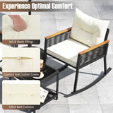 Tangkula 3 Piece Patio Rocking Bistro Set
