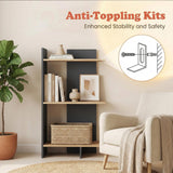Tangkula 3-Tier Bookshelf Freestanding Bookcase(1/2)