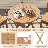 Tangkula 26 Inch Acacia Wood Outdoor Dining Table