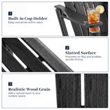 Tangkula HDPE Adirondack Chairs | 550 LBS Max Load Screw-Free Outdoor Chairs with Realistic Wood Grain