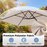 Tangkula 10ft Patio Offset Cantilever Outdoor Umbrella with LED Lights