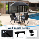 Tangkula 6 Pieces Patio Dining Set with Umbrella for Garden