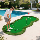 Tangkula 10 FT Golf Putting Green with Realistic Artificial Grass Turf