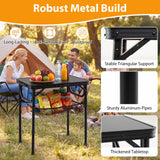 Tangkula 2 FT Folding Camping Table w/Robust Aluminum Build & Large Storage Net