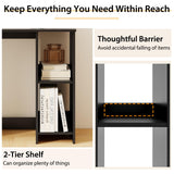Tangkula Small Desk with Shelves for Small Space