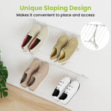 Tangkula 2 Pack Wall Mounted Shoe Rack with Heightened Edge & Strong Brackets