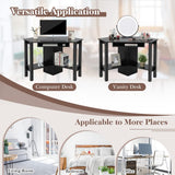 Corner Computer Desk with Smooth Keyboard Tray for Small Space - Tangkula