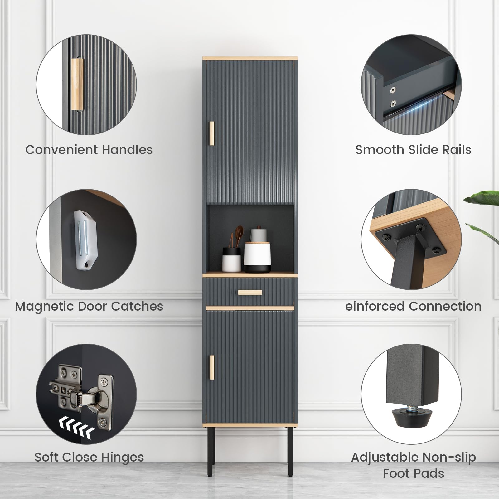 Tangkula Tall Bathroom Cabinet