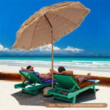 Tangkula 8Ft Tiki Patio Umbrella, Hawaiian Style Outdoor PE Grass Umbrella with Tilt Adjustment