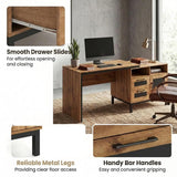 Tangkula 71" Large Executive Computer Desk w/Drawers & Single-Door Cabinet