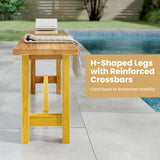 Tangkula Outdoor Teak Wood Bench