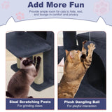 Tangkula 33.5 Inch Cute Cat Tower with 2-Tier Large Condo