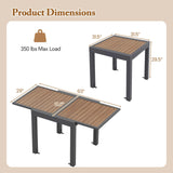 Tangkula 31.5”-63” Extendable Patio Table, Outdoor Aluminum Table for 4-6 People (Natural, 63")