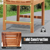 Tangkula Outdoor Wooden Dining Chairs with Inclined Backrests and Slatted Seats
