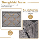 Tangkula Wicker Dog House | Indoor & Outdoor Raised Rattan Bed w/Removable Cushion
