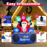 Tangkula 6Ft Inflatable DJ Santa, Inflatable Christmas Decoration