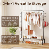 Tangkula Heavy Duty Clothes Rack 50-Inch Wide Metal Garment Wardrobe Rack