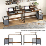 Computer Desk with Reversible Fabric Drawer & Moveable Shelf