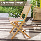 Tangkula 2/4 Pieces Folding Patio Chairs(Slat Back)