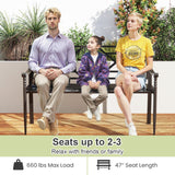 Tangkula 51" Metal Outdoor Park Bench