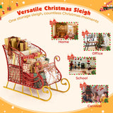 Tangkula Metal Christmas Santa Sleigh Basket
