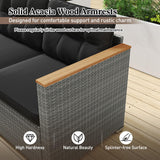 Tangkula 3 Seat Patio Couch Sofa with Thick Cushion for Porch