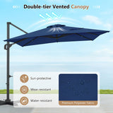 Tangkula 11 x 9 FT Patio Umbrella Large Offset Cantilever Outdoor Umbrella