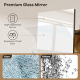 Tangkula Full Length Mirror with Coat Rack Swivel 55" Standing Floor Mirror on Wheels with Shelves