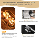 Tangkula 50,000 BTU Propane Fire Pit Table, 43.5 Inch Rectangle Fire Table with Faux Stone Surface