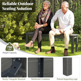 Tangkula HDPE Outdoor Bench 2-3 Person Patio Bench 55" Backless Garden Dining Bench with Slatted Seat