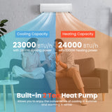 23000BTU Mini Split Air Conditioner& Heater,18.5 SEER2 208-230V Wall-Mounted Ductless AC Unit Cools Rooms up to 1500 Sq. Ft
