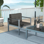 Aluminum Outdoor Patio Armchair with Cushions - Tangkula