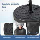 Tangkula Fillable Umbrella Base Stand, Water & Sand Filled 102 lbs Heavy Duty Patio Umbrella Weight Stand
