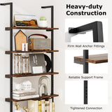 Tangkula Industrial 6-Tier Bookshelf