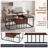 Tangkula Lift Top Coffee Table with Hidden Storage | Rectangle Flip Top Center Table with Heavy-Duty Metal Frame