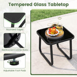 Tangkula 3 Piece Outdoor Rocking Bistro Set Metal Frame & Soft Cushions