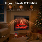 Tangkula 18 Inch Electric Fireplace Heater with 7-Color Dimmable Flame